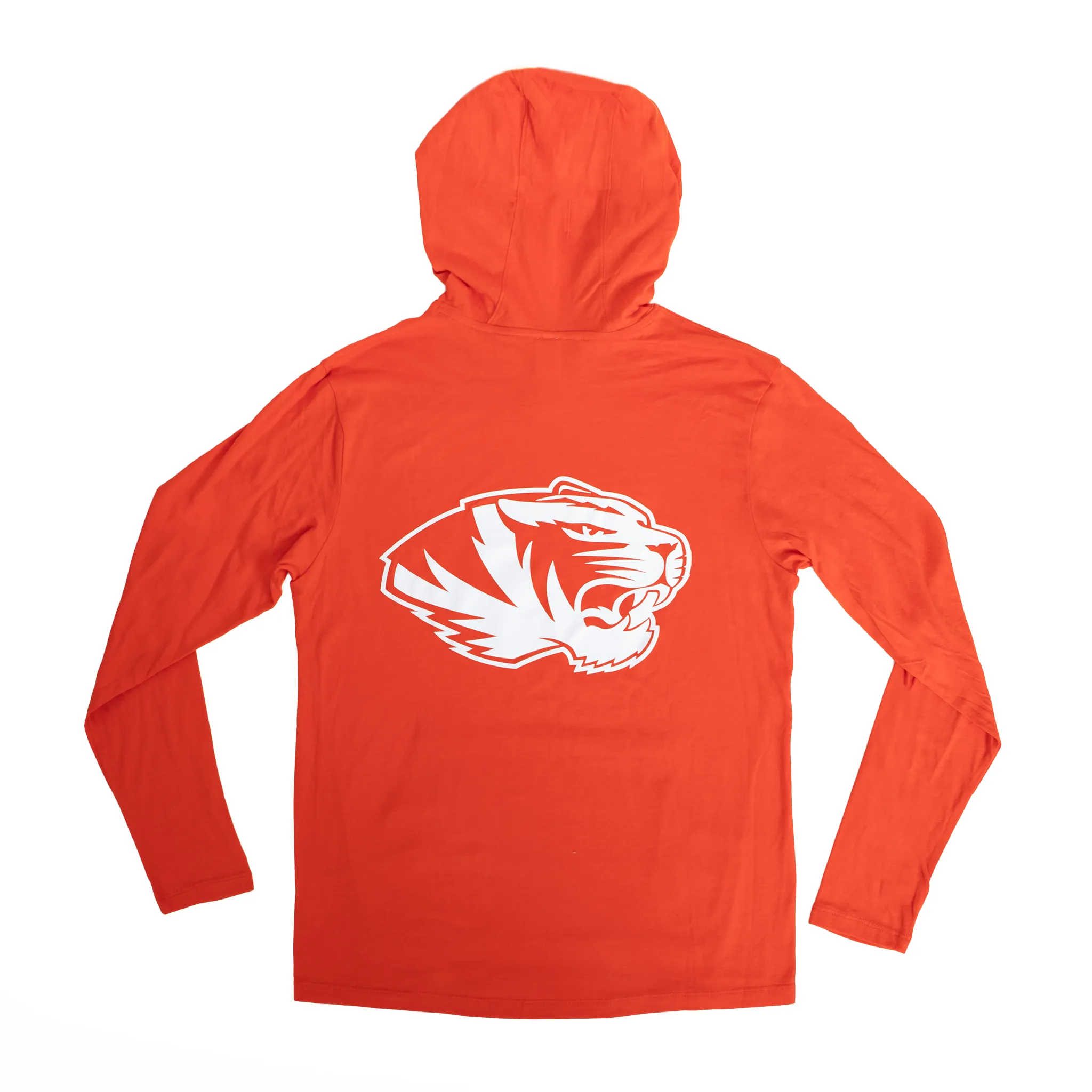UVProtectionFabric ES Sports Tee Shirt Long Sleeve Orange Hoodie with Tiger on Back