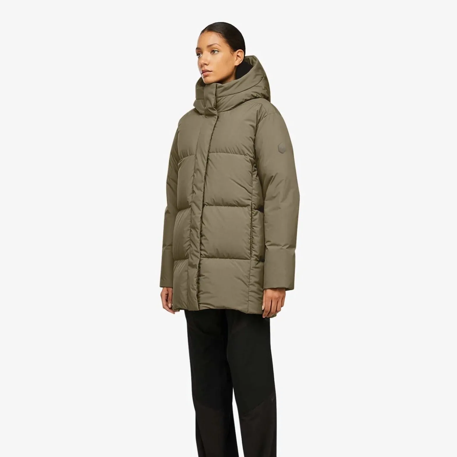 June Puffer Down Jacket (Taupe) Thermoplastic Elastomer Trim Reflective Detailing