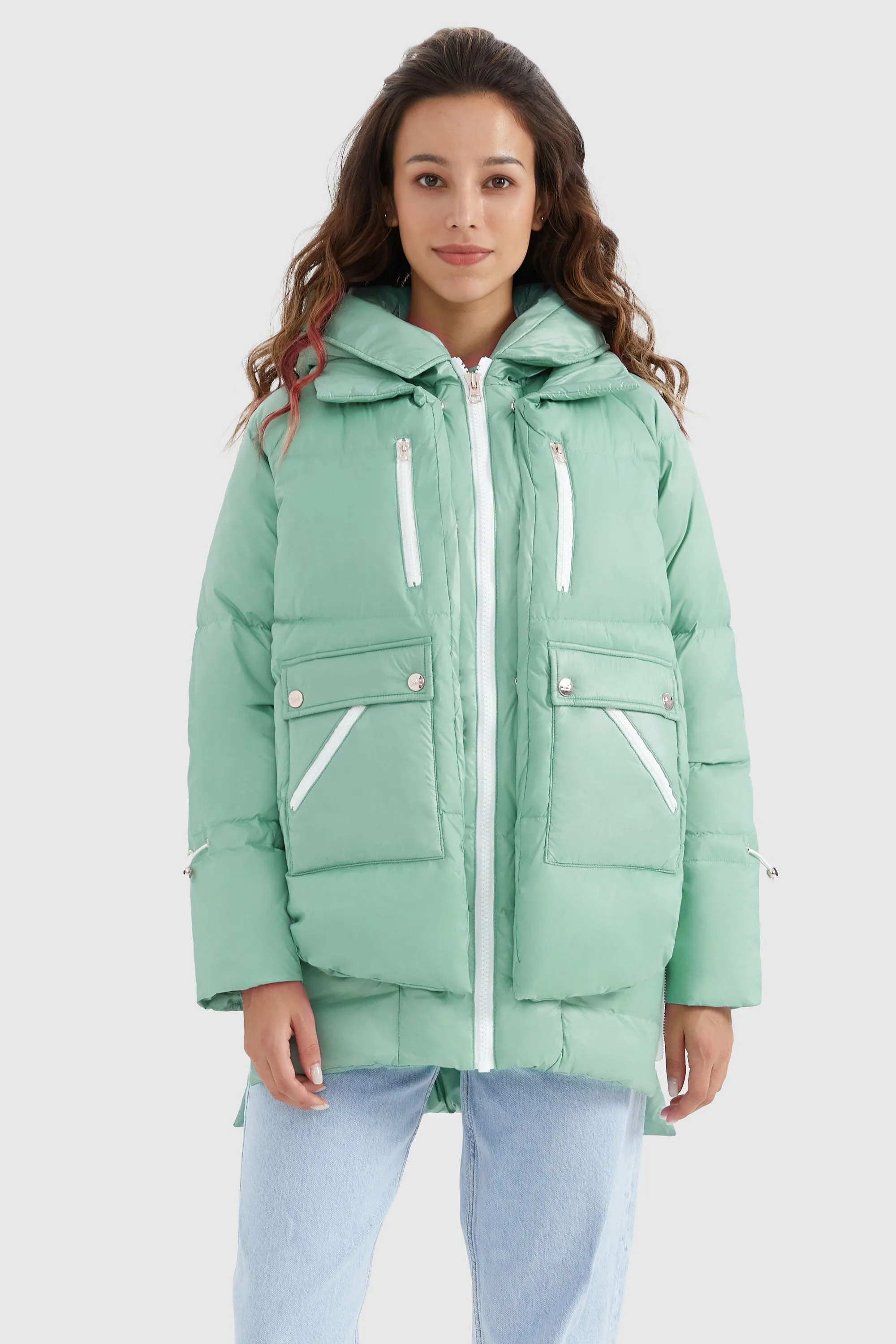 092 Colorlay Thickened Down Jacket Reflective Detailing