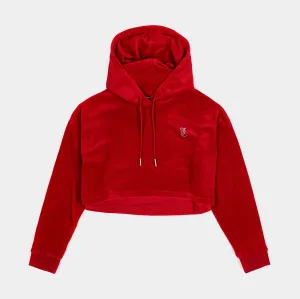 product review product birthday joy Big Bling High Low Cropped Womens Hoodie (Red)