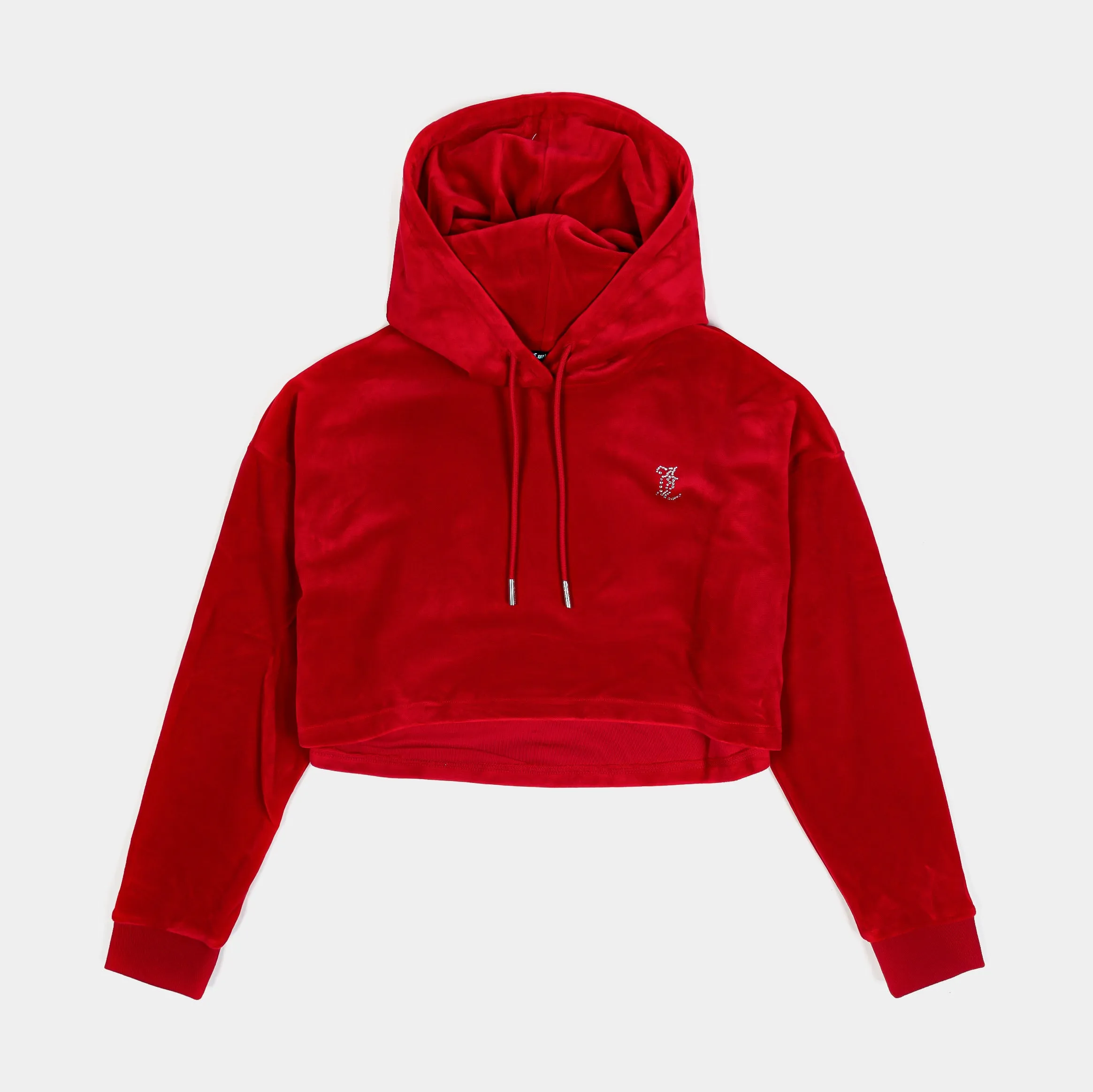 product review product birthday joy Big Bling High Low Cropped Womens Hoodie (Red)