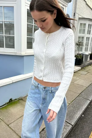 Zoe Cable Knit Cardigan Street Comforted Non Irritating