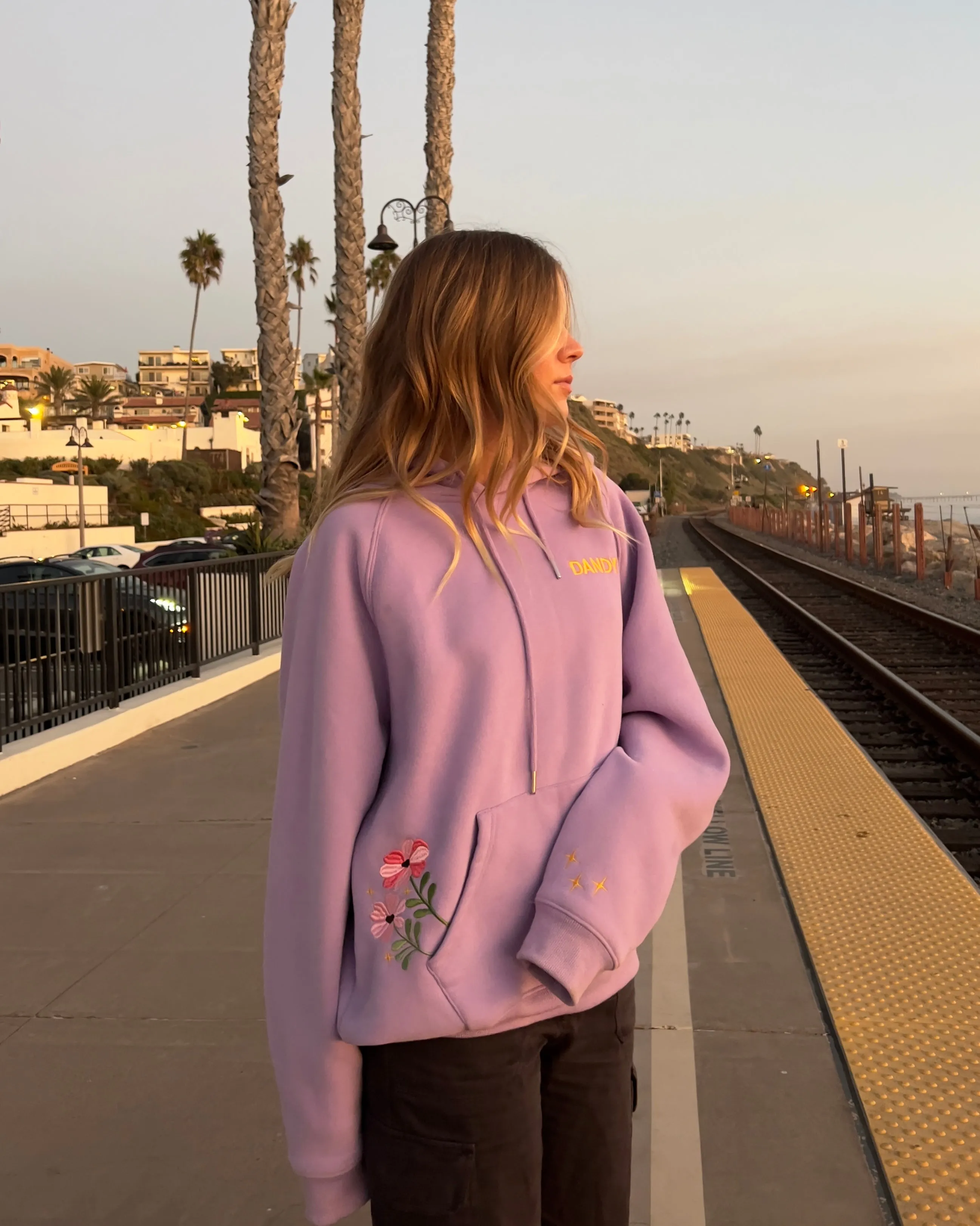 simple design "Gift Giving" Oversized Lux Hoodie in Lavender