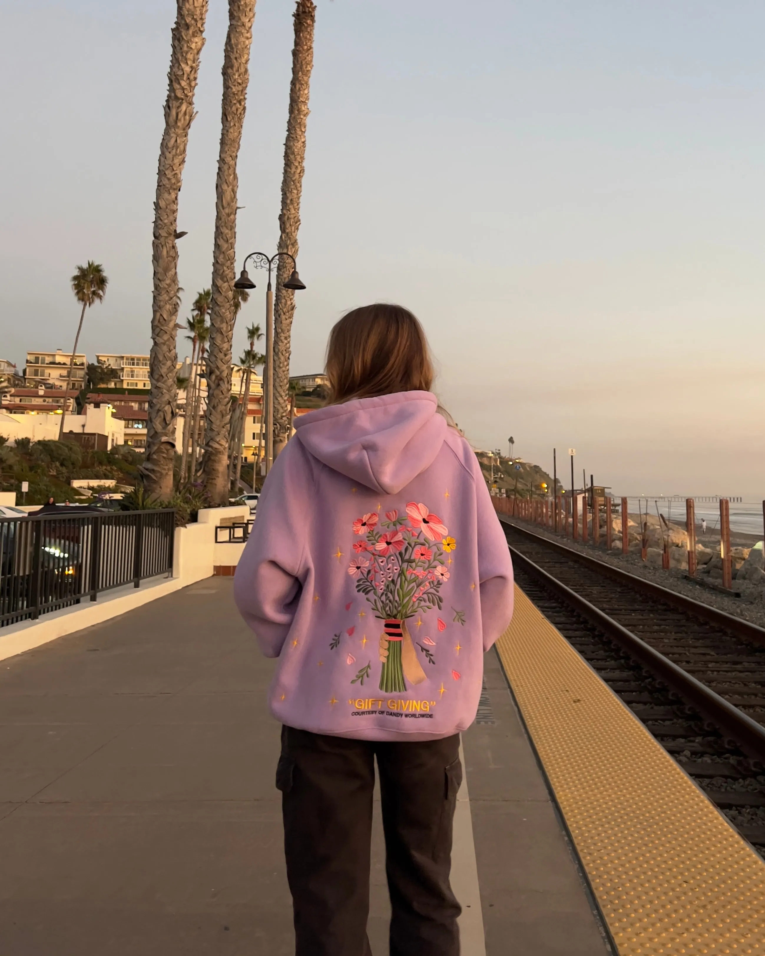 product low end affordability Urban Comfort "Gift Giving" Oversized Lux Hoodie in Lavender