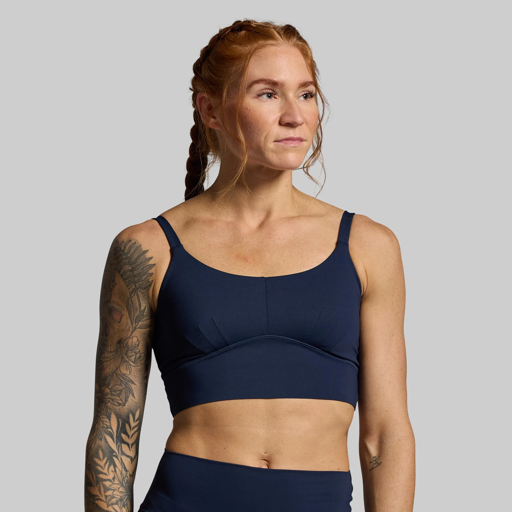 Your Go To Sports Bra (BP Navy) Raw edges