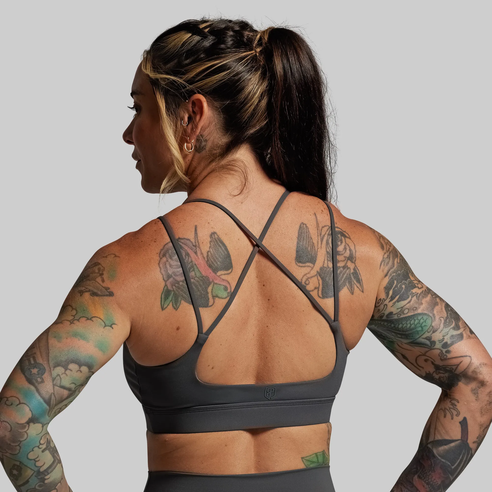 Comfortable Wear Exhale Sports Bra (Gunmetal)