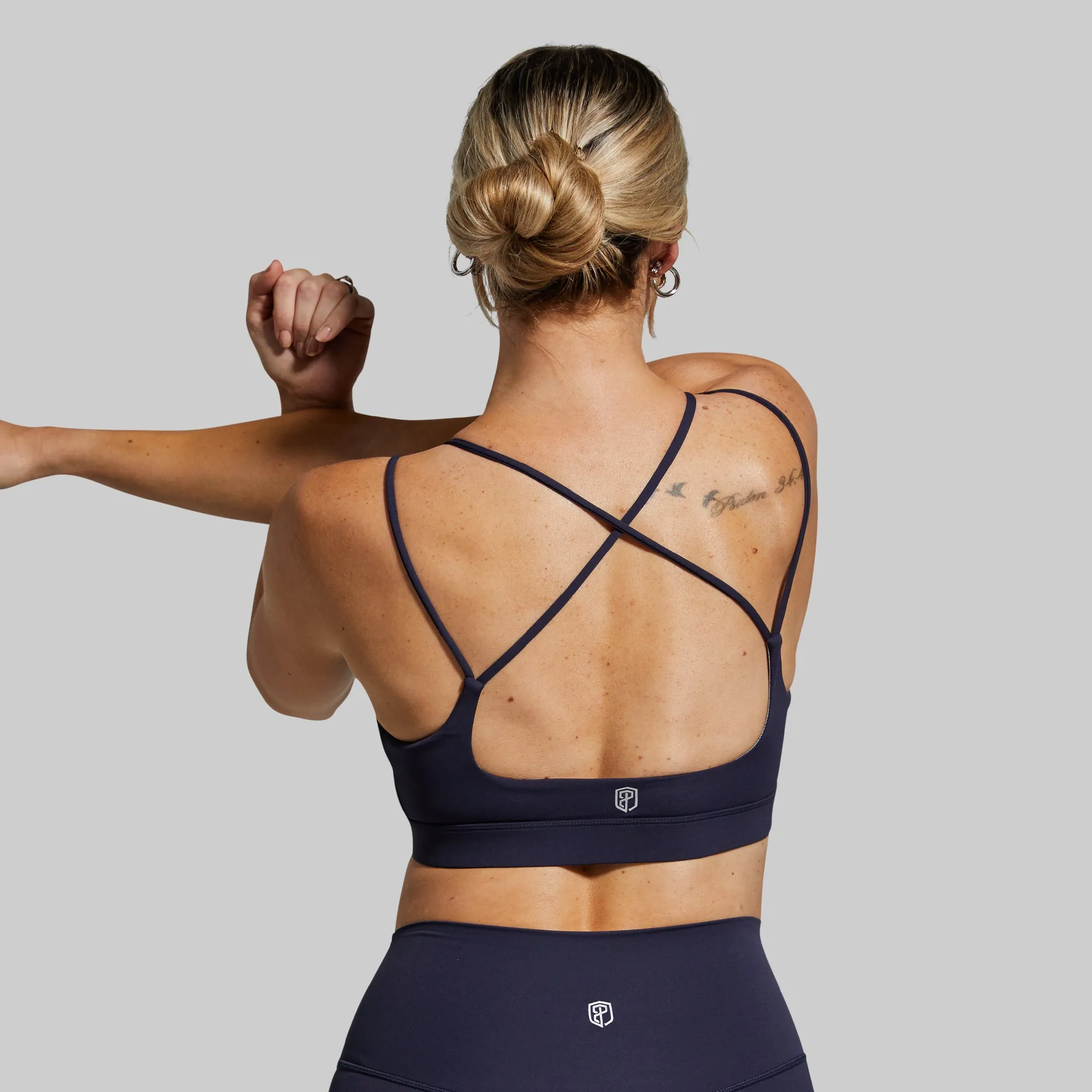 Durable Build Comfortable Strap Exhale Sports Bra (Navy)