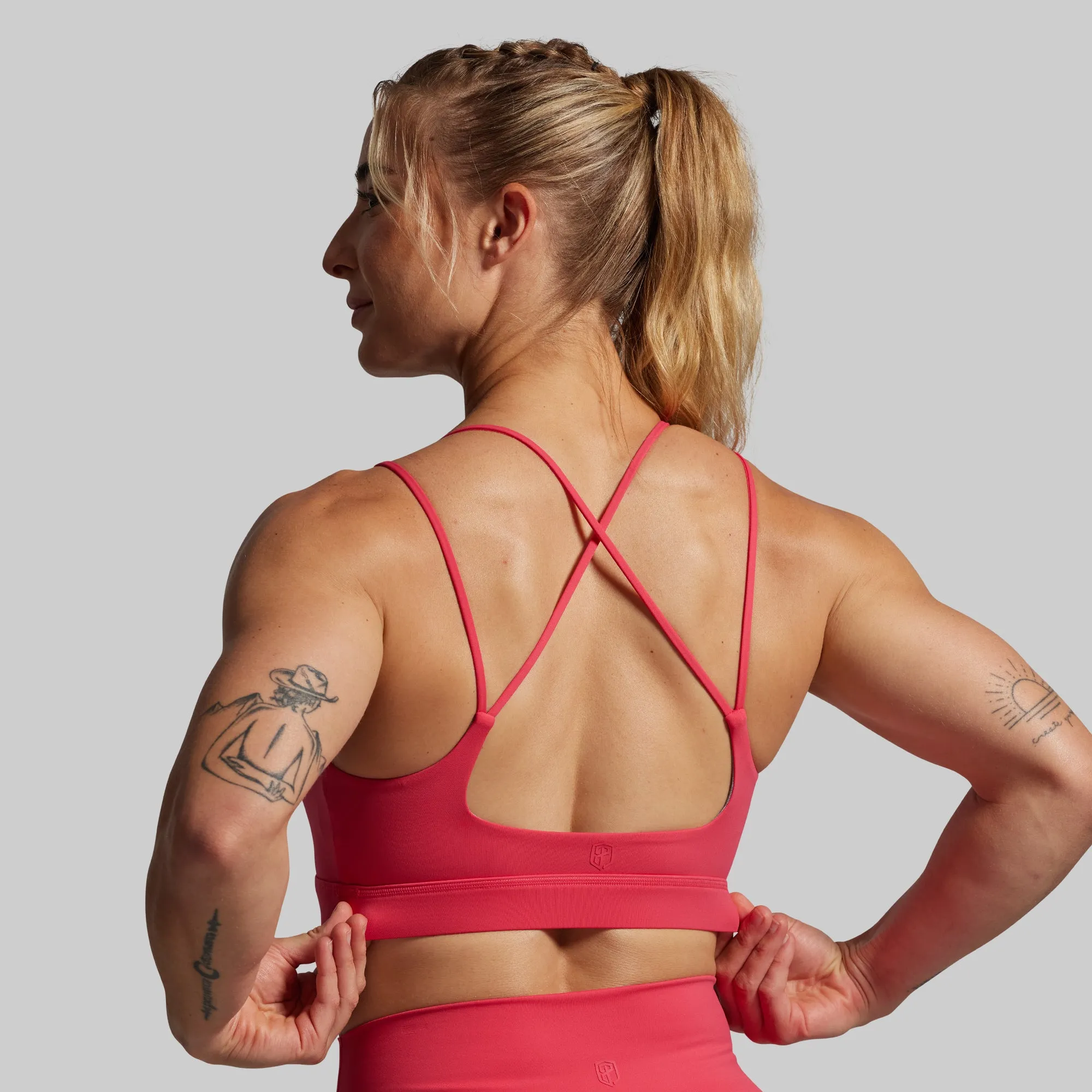Wide straps seams Ergonomic Cut Exhale Sports Bra (Watermelon)