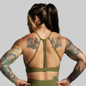 Break the Limits Sports Bra (Army Green) Easy Material Warm-up