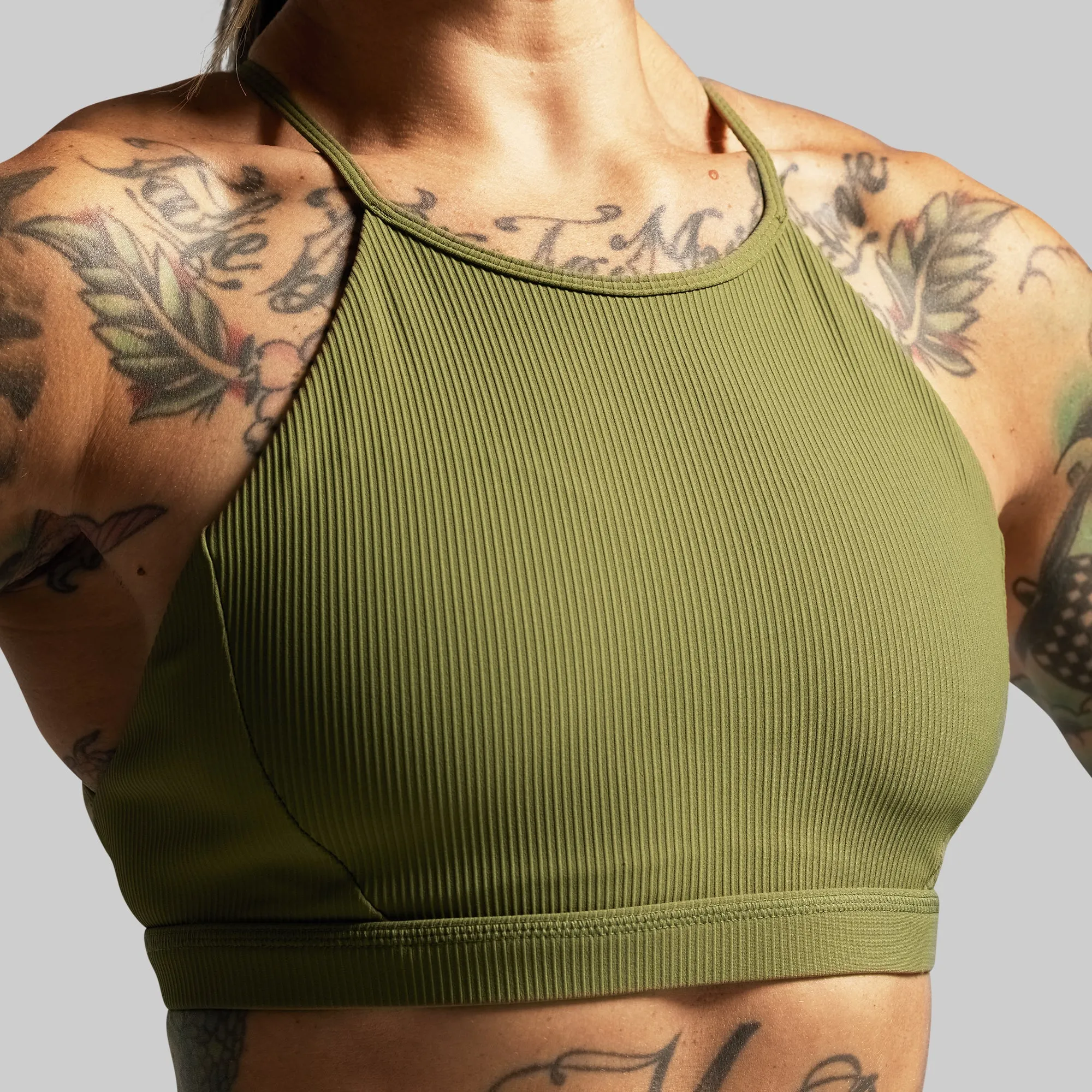 Break the Limits Sports Bra (Army Green) Compression Fit