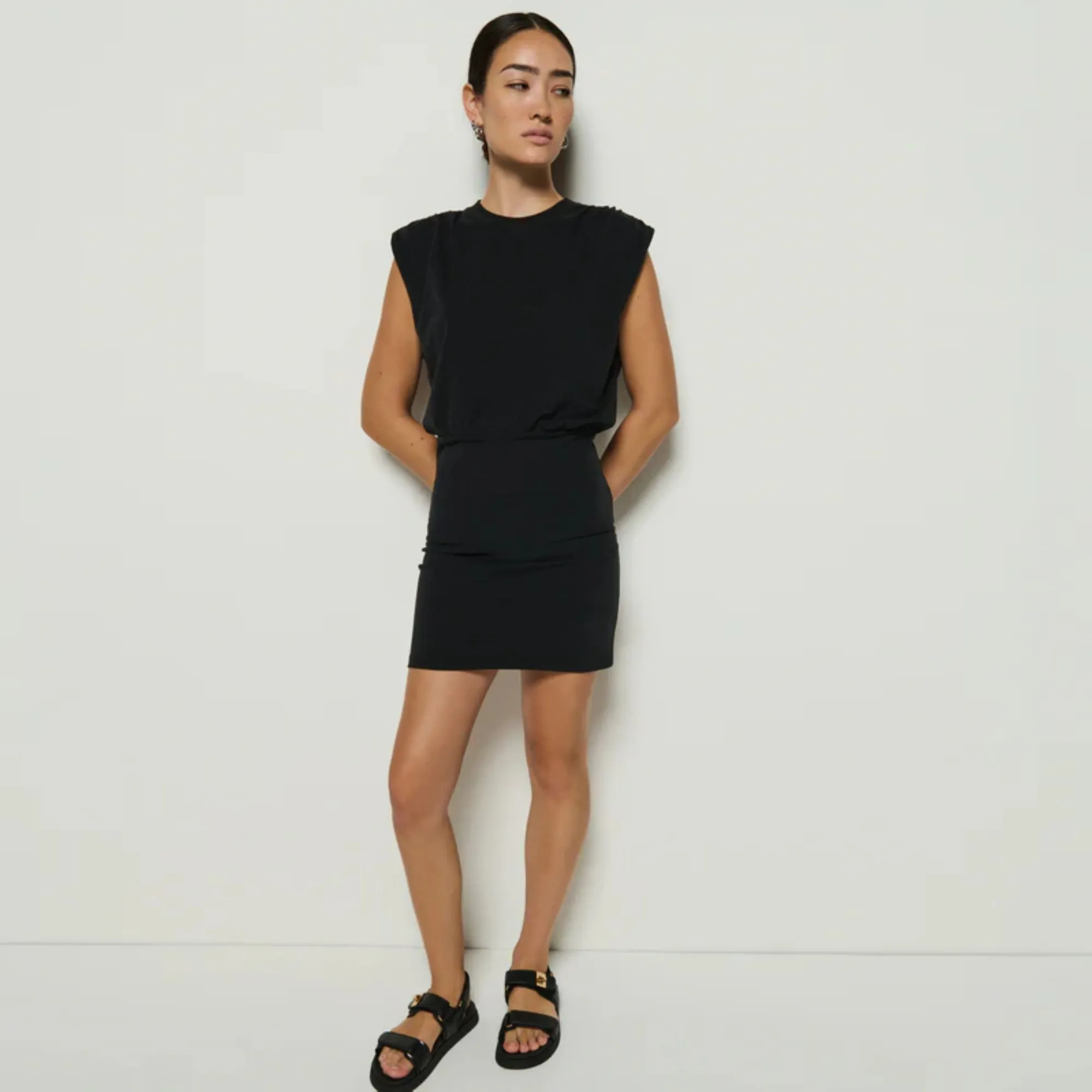 Eco-Lining Satin Grace Jac Muscle Tank Dress (Jet Black)