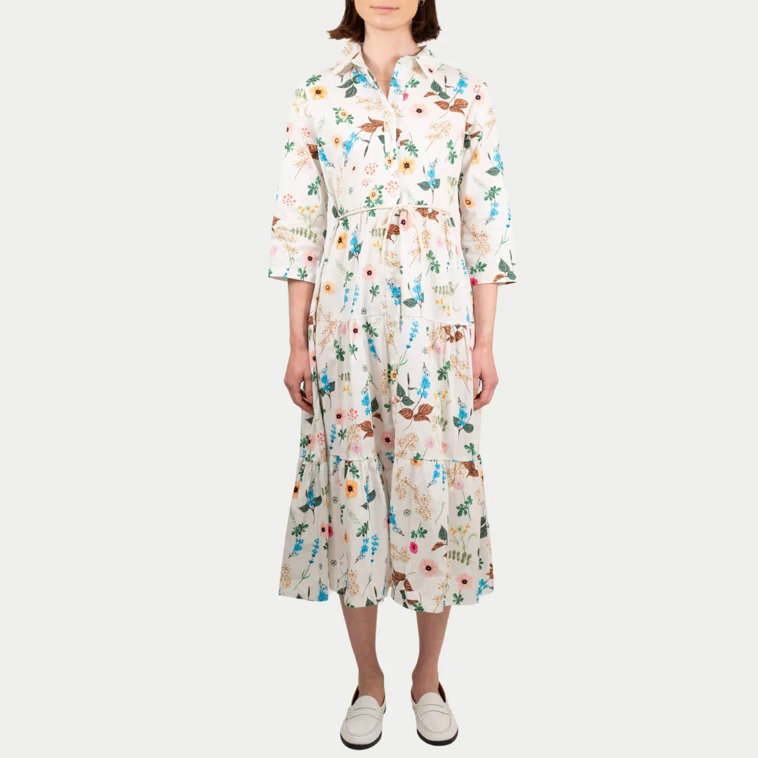 Bishop-Sleeve Lucky Floral Tea Party Sundress
