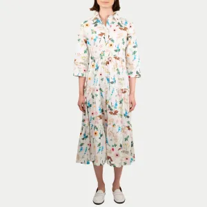 Bishop-Sleeve Lucky Floral Tea Party Sundress