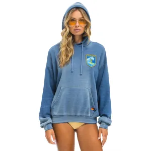 Surfer Wave Patch Pullover Relaxed Hoodie (Faded Water) product scarf warmth Comfy Look