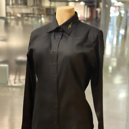 Relaxed Comfort Fit CC Western Women's Signature L/S Solid Western Snap Shirt in Black