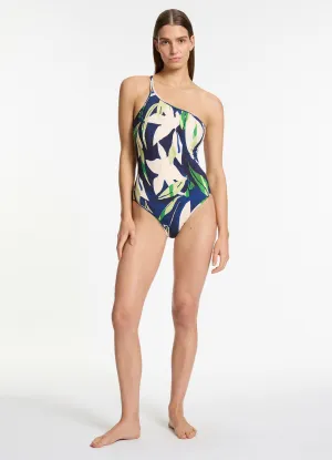 Fauna Double Strap One Shoulder One Piece - Ink Colorfast Technology