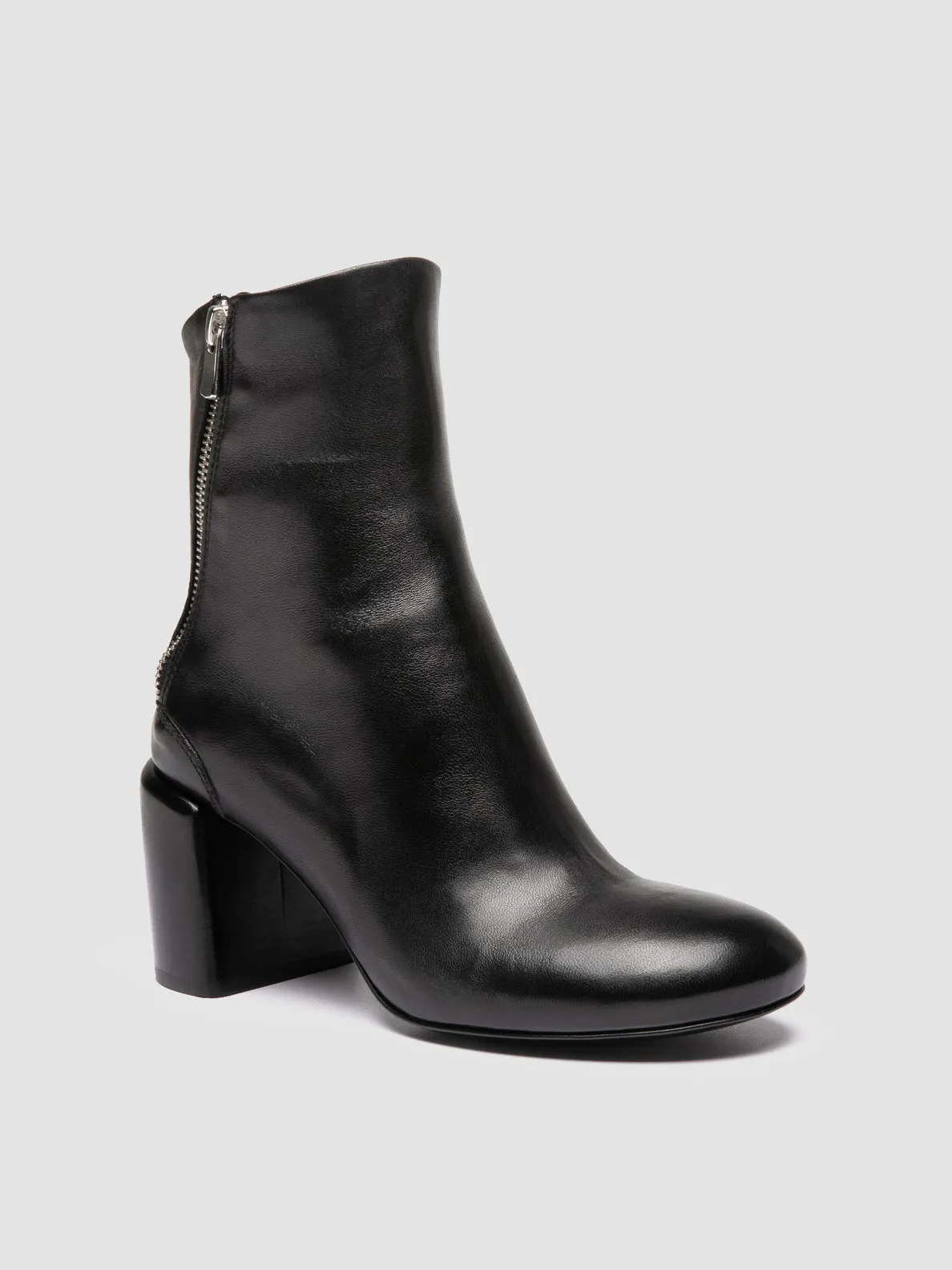 FELICIA 010 - Black Leather Zipped Boots Flexible Frame Rough Trail Hiker Clean Lines