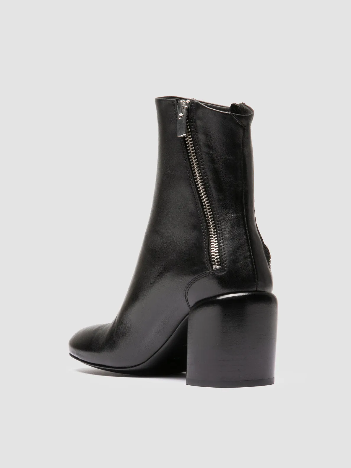 FELICIA 010 - Black Leather Zipped Boots Cowgirl Vibe