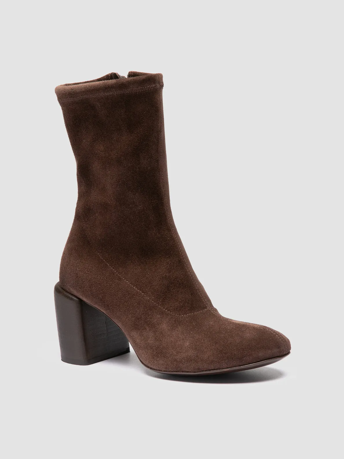 FELICIA 011 - Brown Suede Zipped Boots Cold resistant Practical Use