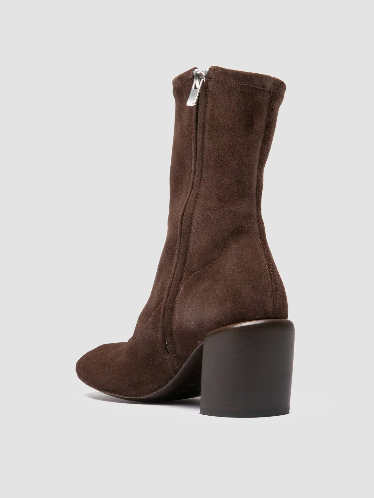 Dust Guard Anti Fatigue FELICIA 011 - Brown Suede Zipped Boots
