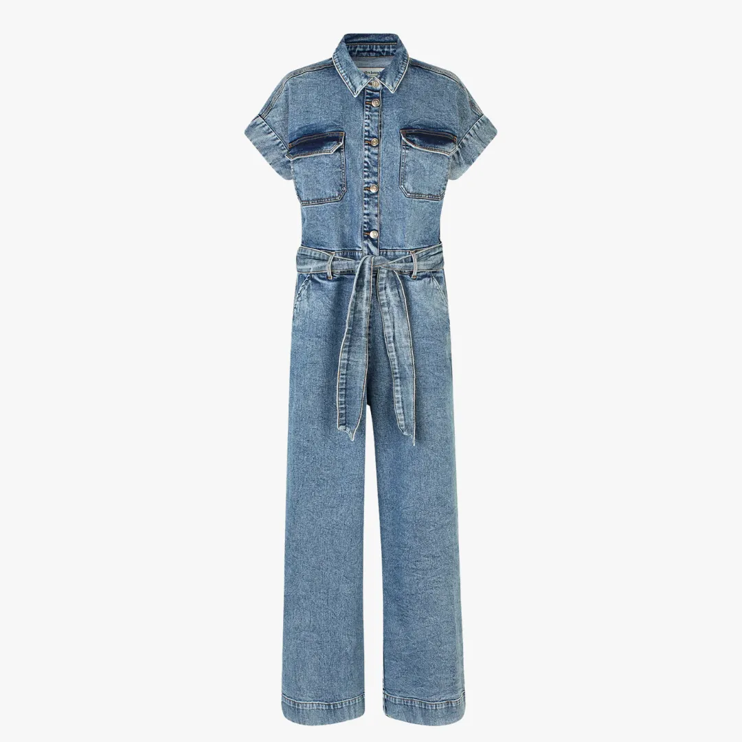 MathildeLL Jumpsuit SS (Neon Blue) Sleek Silhouette Thermal-Lined