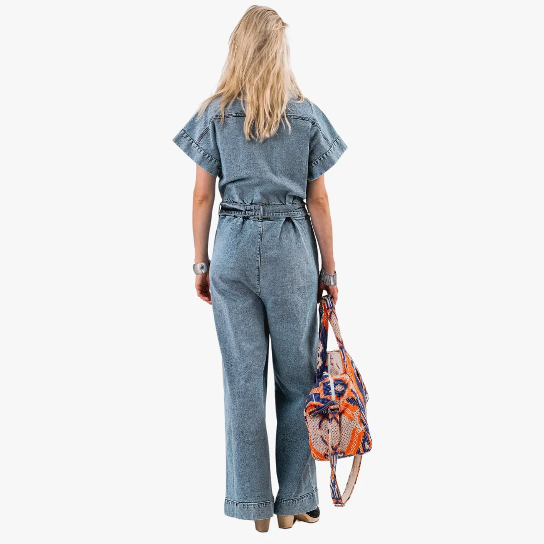 MathildeLL Jumpsuit SS (Neon Blue) Power Soft Lined interior
