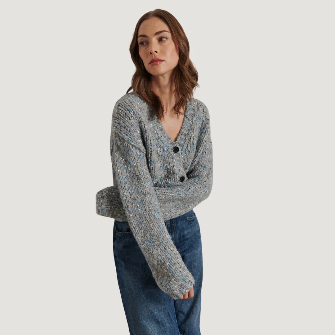 Lanie Cardigan (Rainstorm) Indoor style Turtleneck Variation