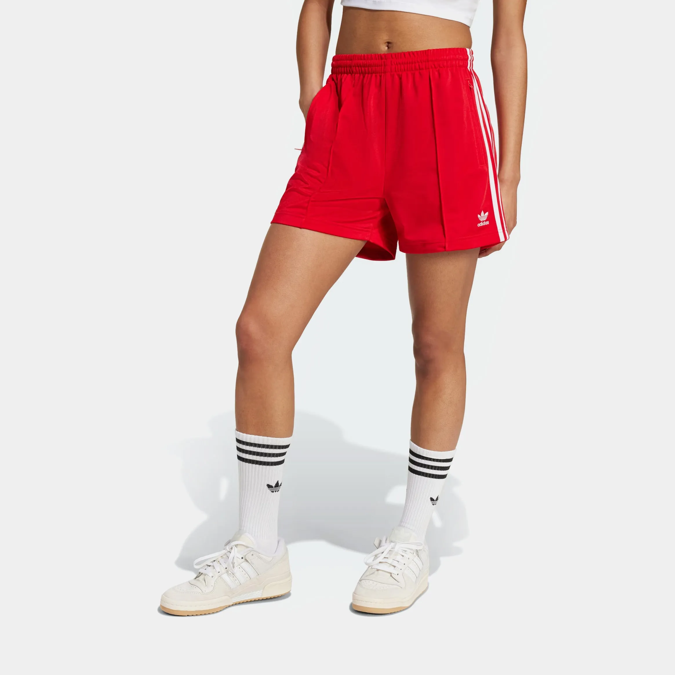 Firebird Track Womens Shorts (Better Scarlet/White) delivery work Clean Fabric