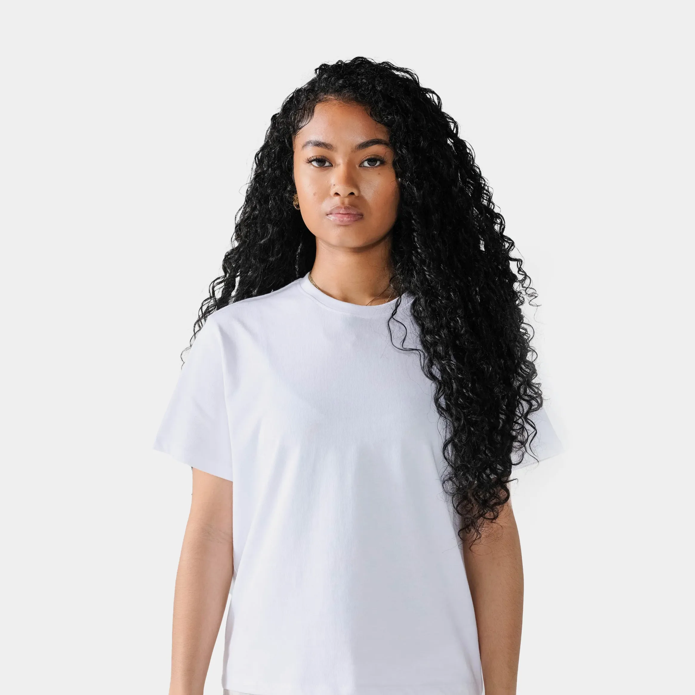 Fitted Tee Womens Short Sleeve Shirt (White) BiasCut Trims Hope Fit