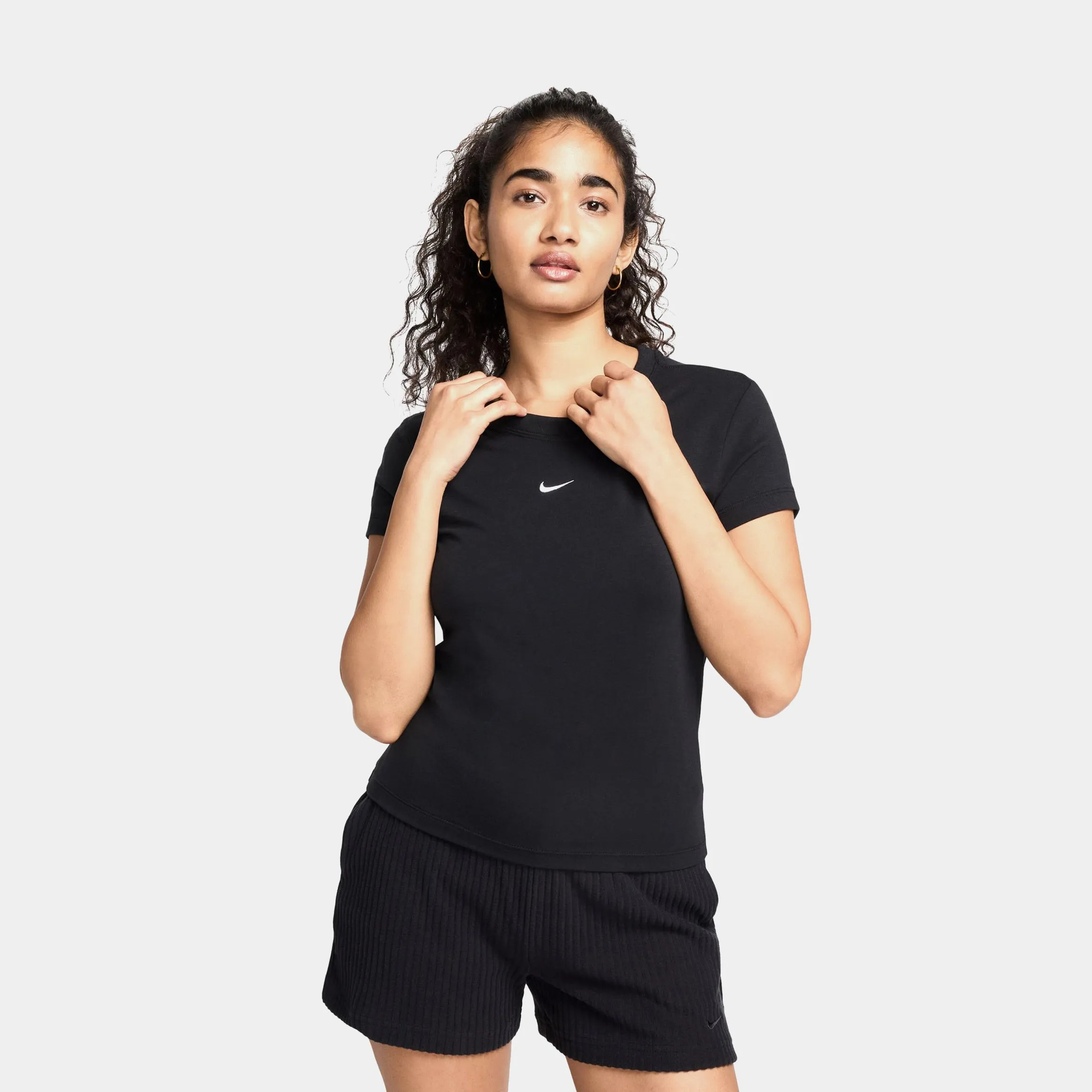 NSW Chill Knit Womens Short Sleeve Shirt (Black) QuickDryMaterial