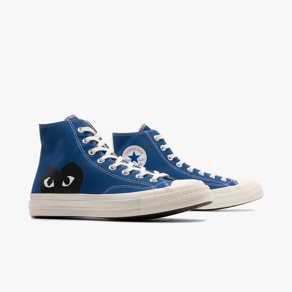 Converse x COMME des GAR?ONS PLAY Chuck Taylor Hi / Blue Cafe Style Planet Step