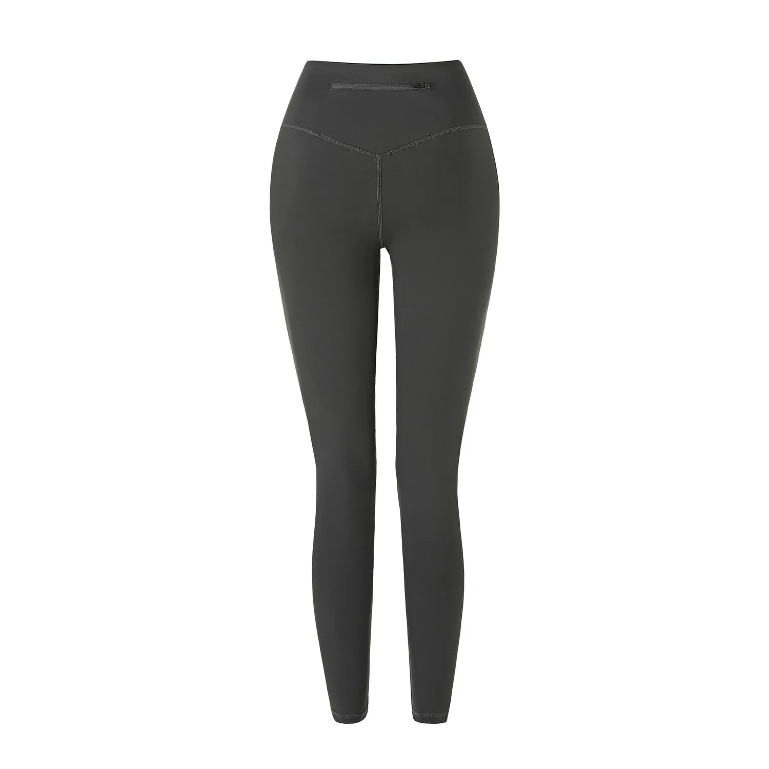 4 Way Stretch Fabric Body-Hugging Fit Tine Leggings Zip-pocket