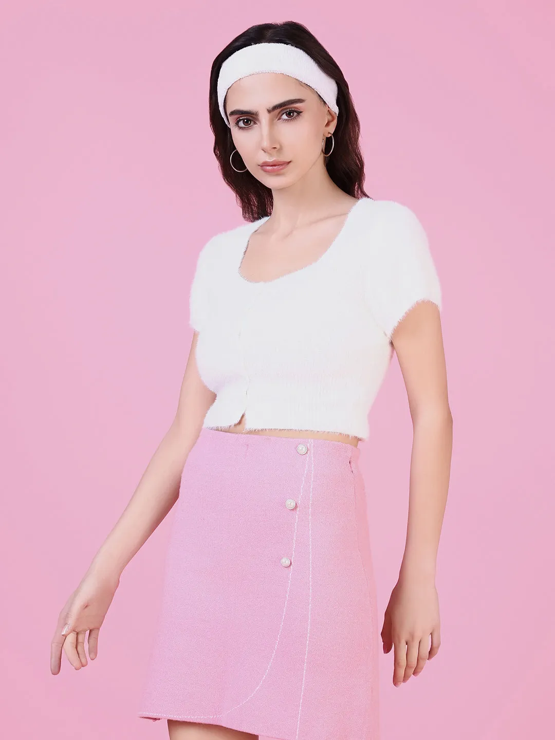 Women's White Crop Top Weekend Outfit Indoor clothing