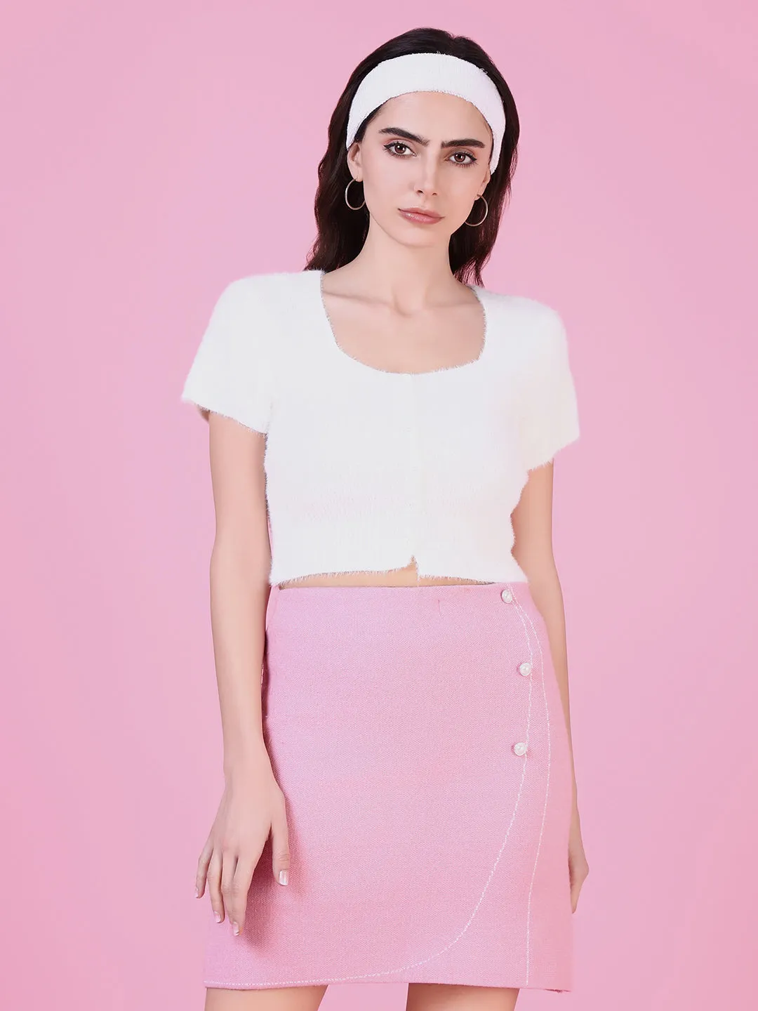 Sporty Look Wear Women's White Crop Top