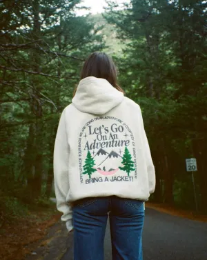 "Let's Go On An Adventure" Oversized Lux Hoodie in Heather Gray Unique selling points product fuzzy coziness