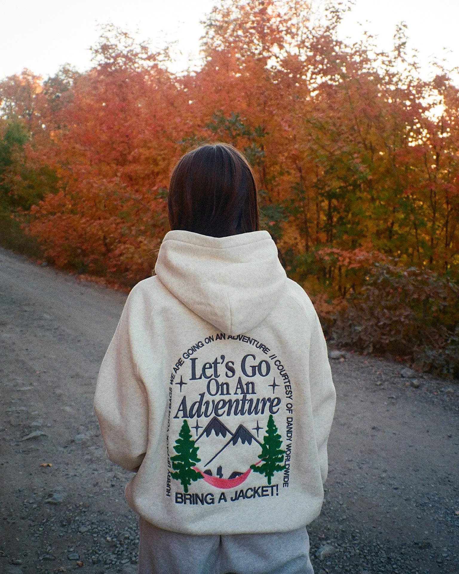"Let's Go On An Adventure" Oversized Lux Hoodie in Heather Gray ethnic print product keychain convenience