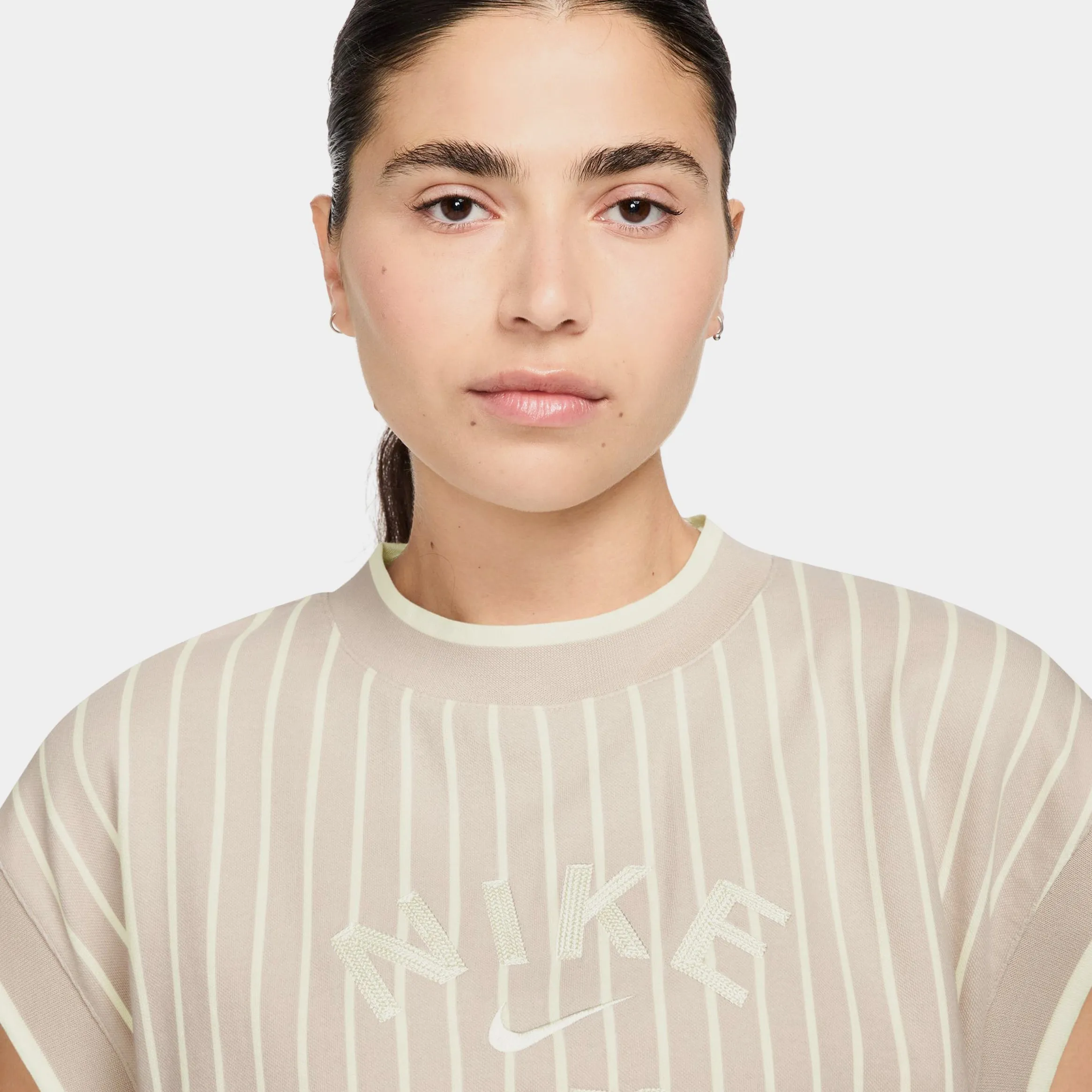 NSW Collection Loose Knit Tank Womens Short Sleeve (Light Orewood Brown/Sail/Barely Volt/White) ChafeFree Design