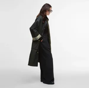 Milda Waxed Trench Coat (Fern   Sage   Ancient Tartan) Detachable Components