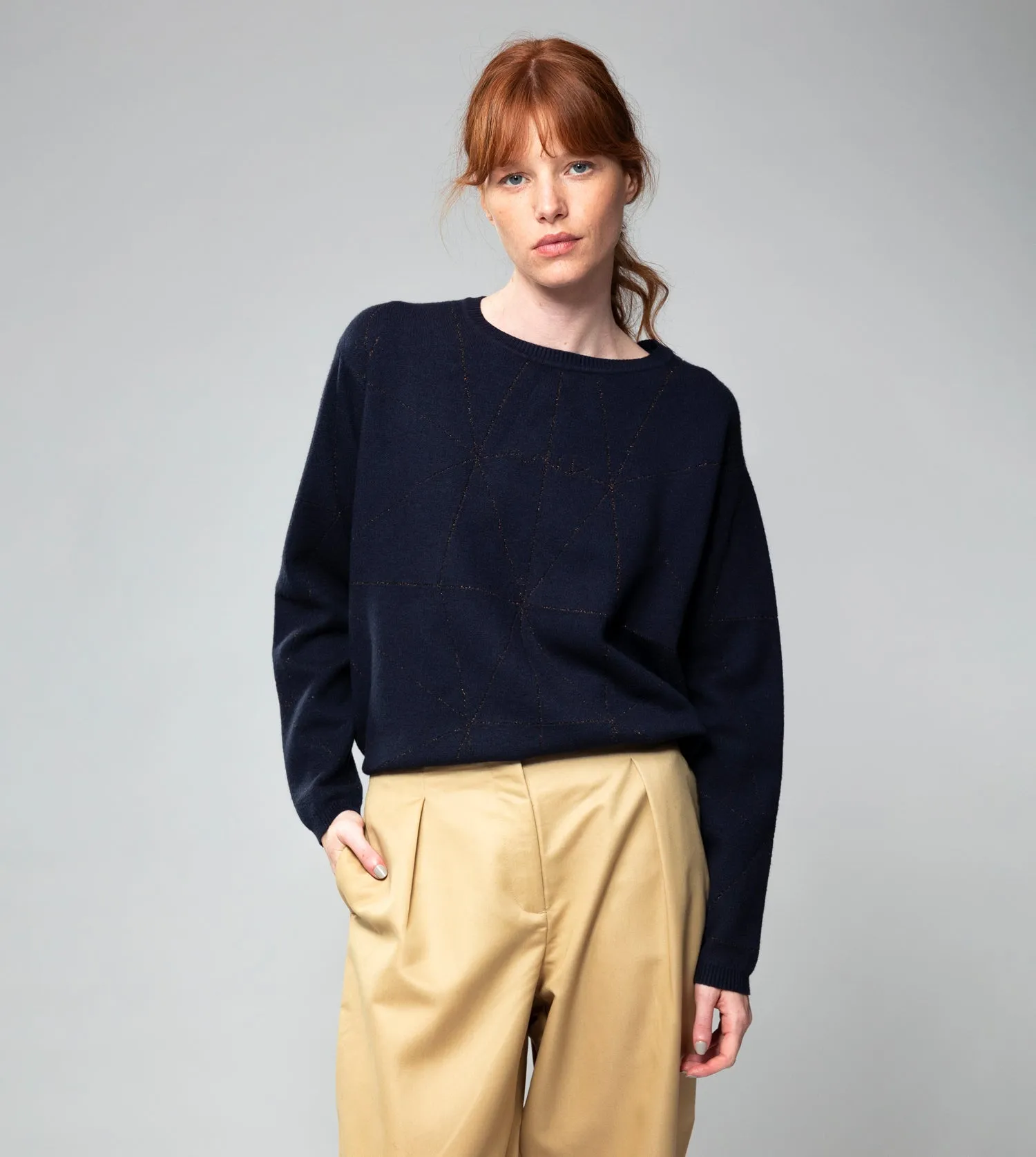Navy Blue Sh??en Sweater FadeResistant Color