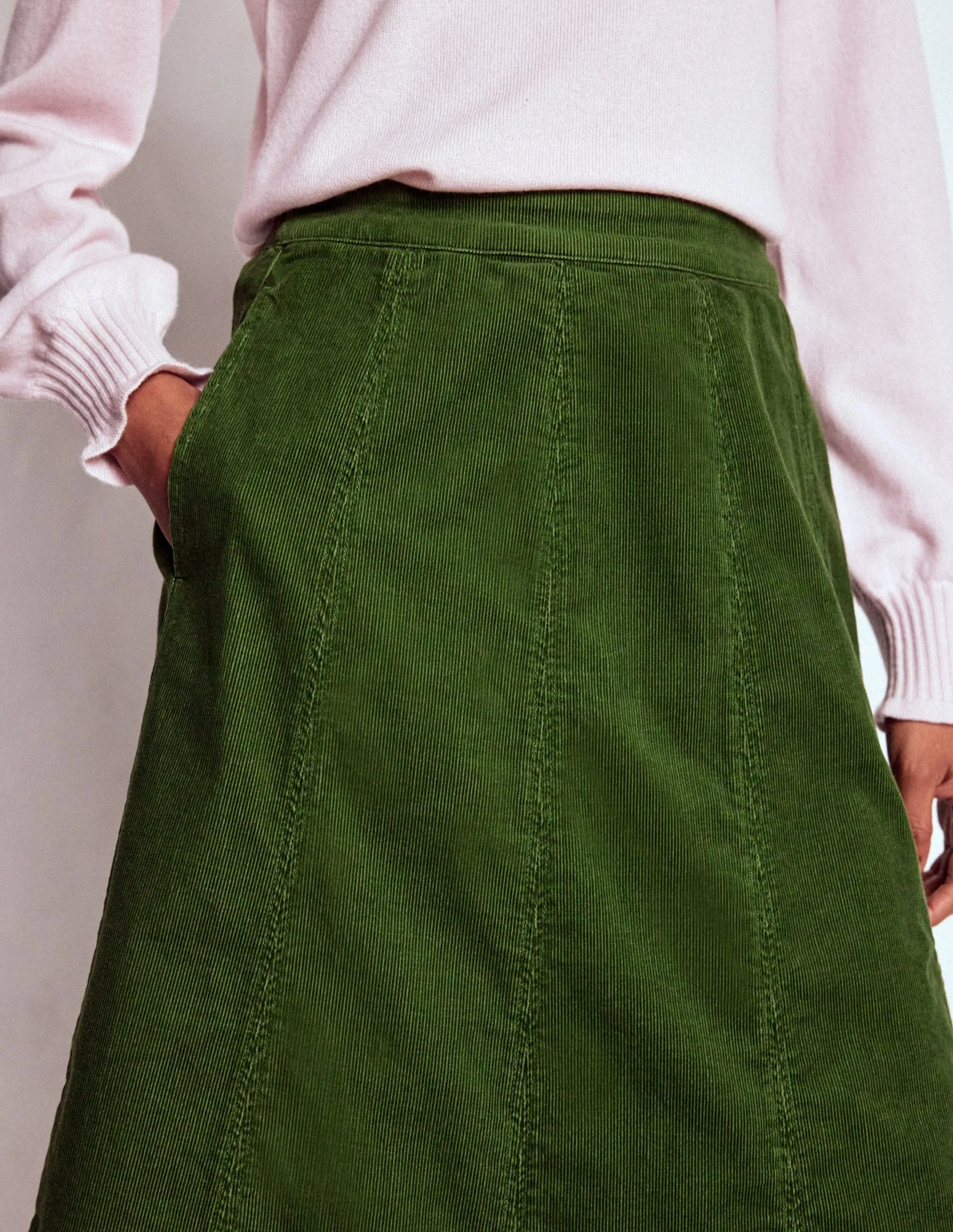 Joy Cord Midi Skirt-Fern Minimal Design