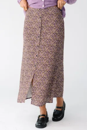 Floral Printed Midi Skirt Slip Resistant Waistband Tear Resistant Material