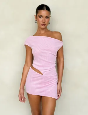 Practical work-to-play piece Shiny Zip COBI MINI DRESS 2.0 - PINK : BABY PINK