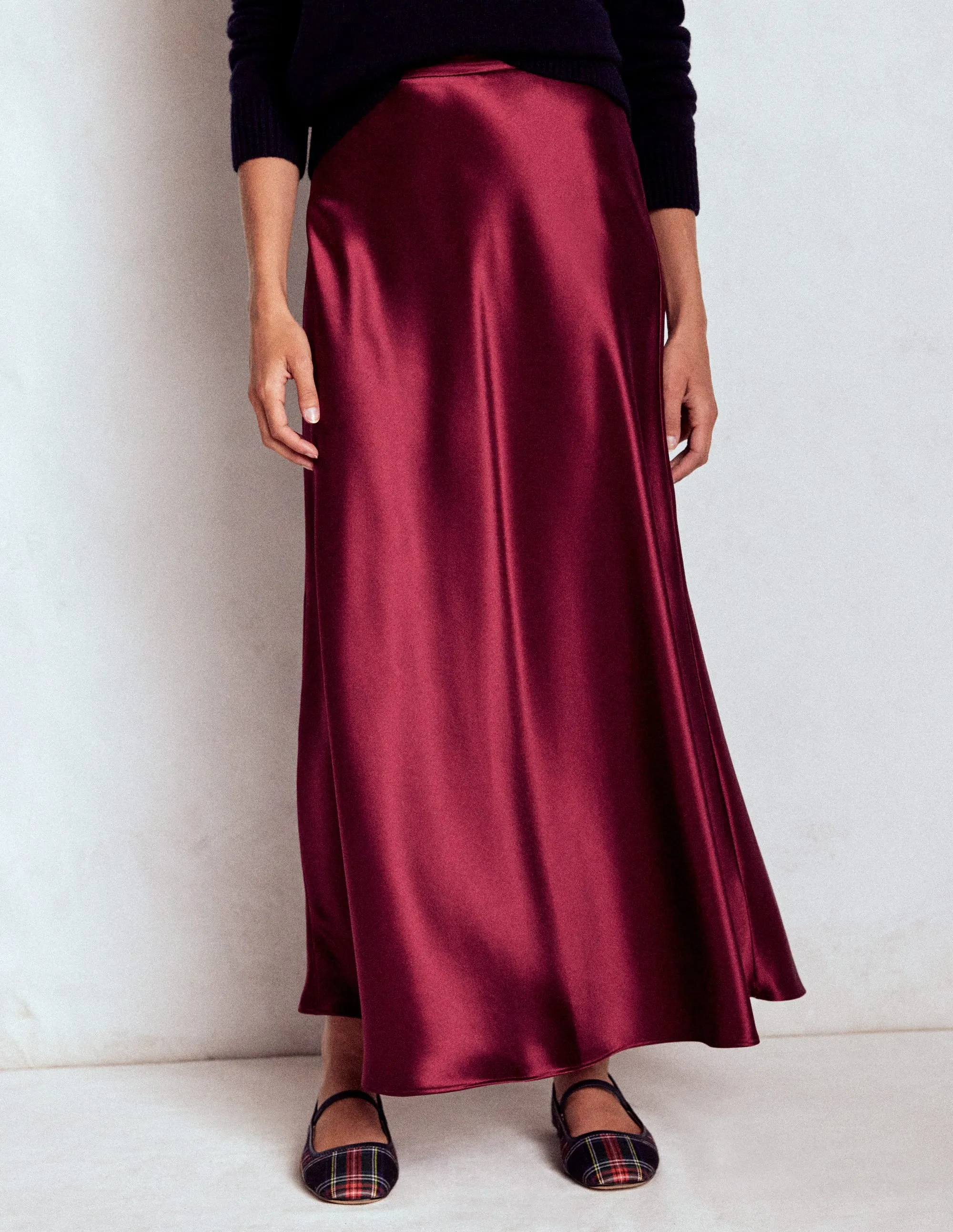Bias Cut Slip Skirt-Port Ankle length