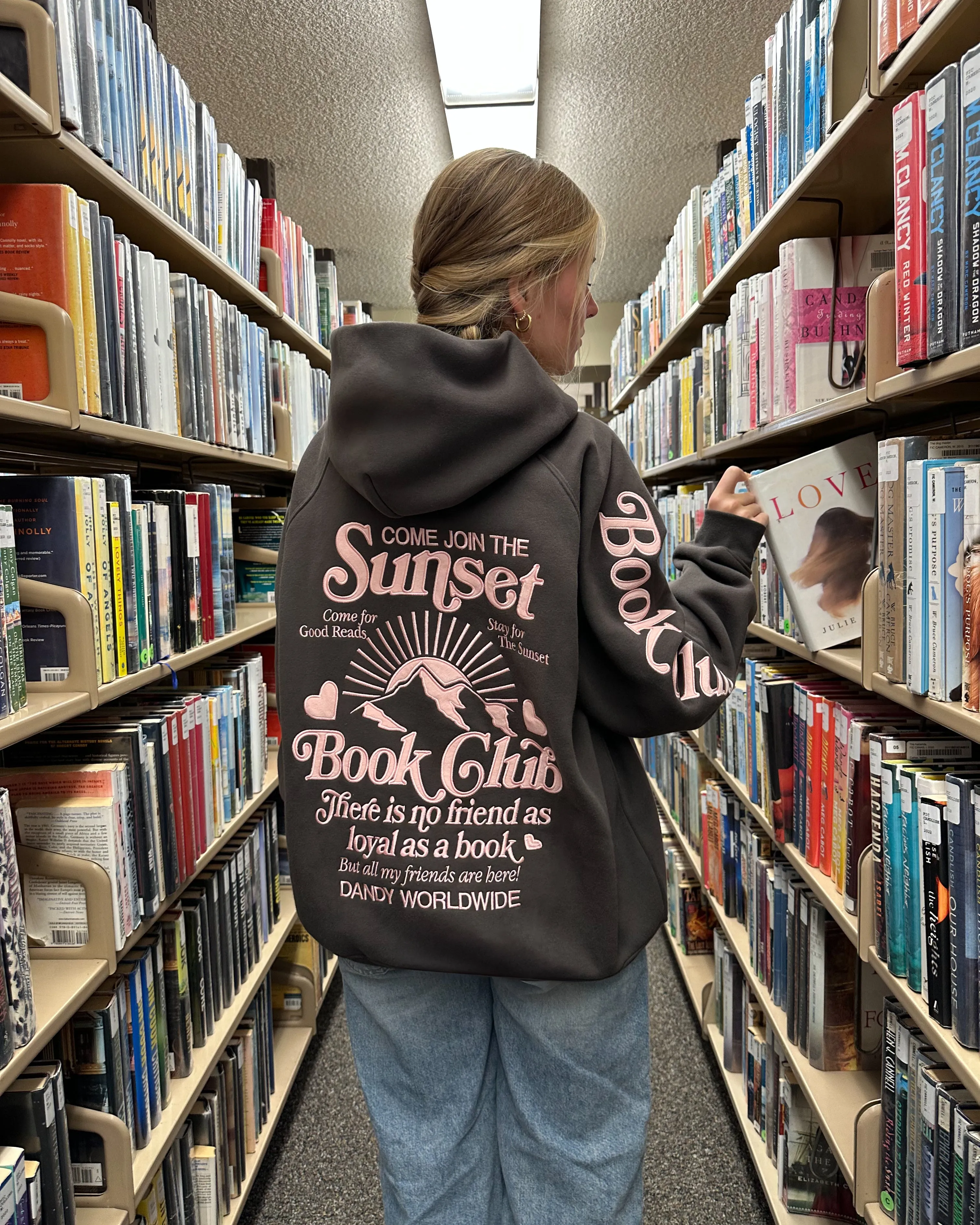 "Book Club" Oversized Lux Hoodie in Charcoal Gray Cozy And Warm