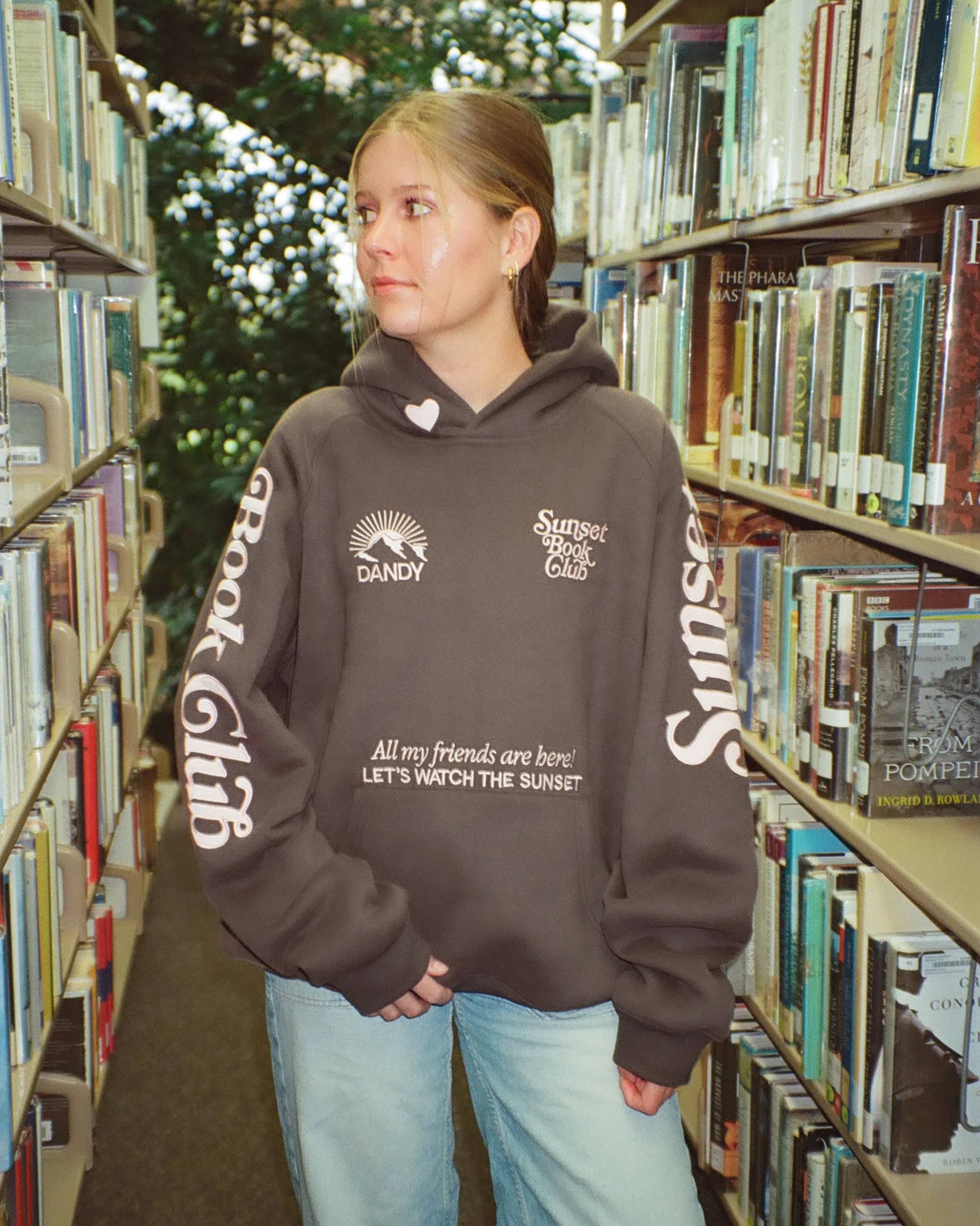 Soft Layers "Book Club" Oversized Lux Hoodie in Charcoal Gray