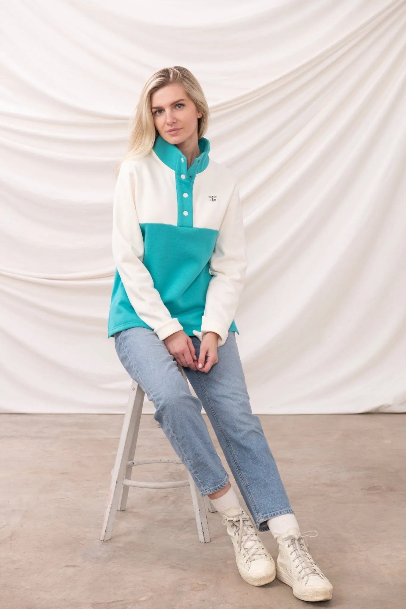 Haven Jersey - Coconut Soft Teal Rough texture Brand Identity