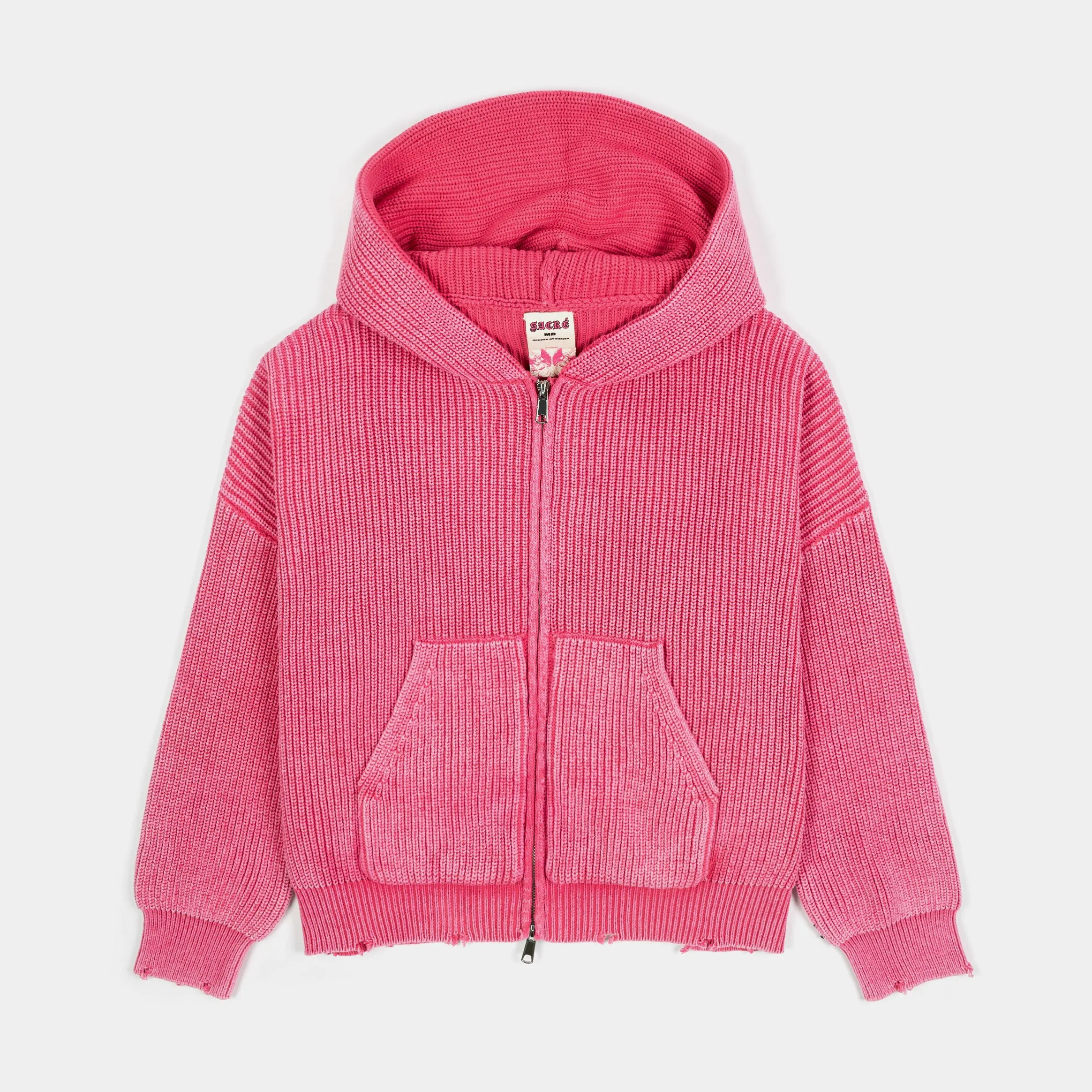 Washed Pink Knit Full Zip Womens Hoodie (Washed Pink) product review