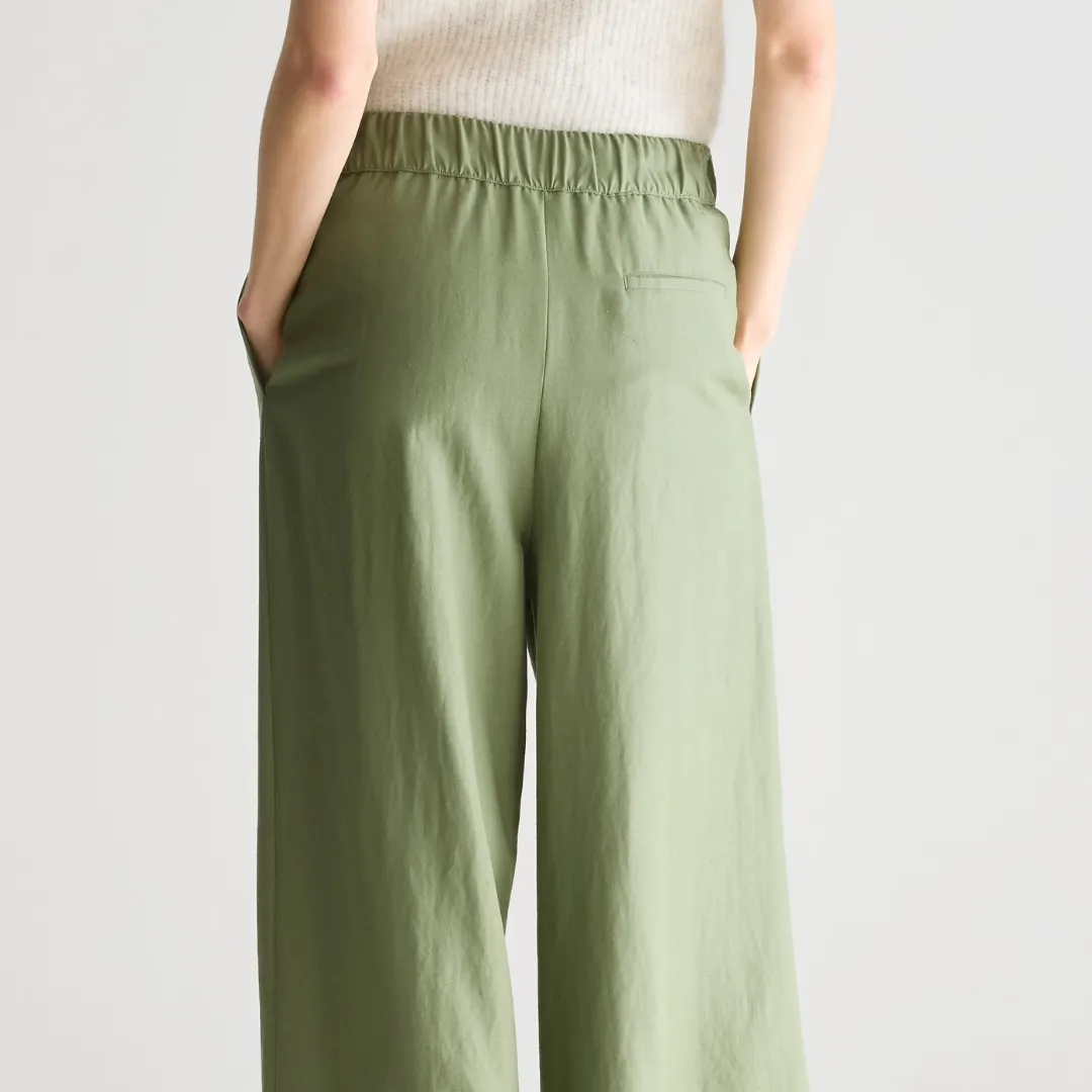 TaperedLeg Anti Slip Waistband Vezza Wide Trousers (Jeep)