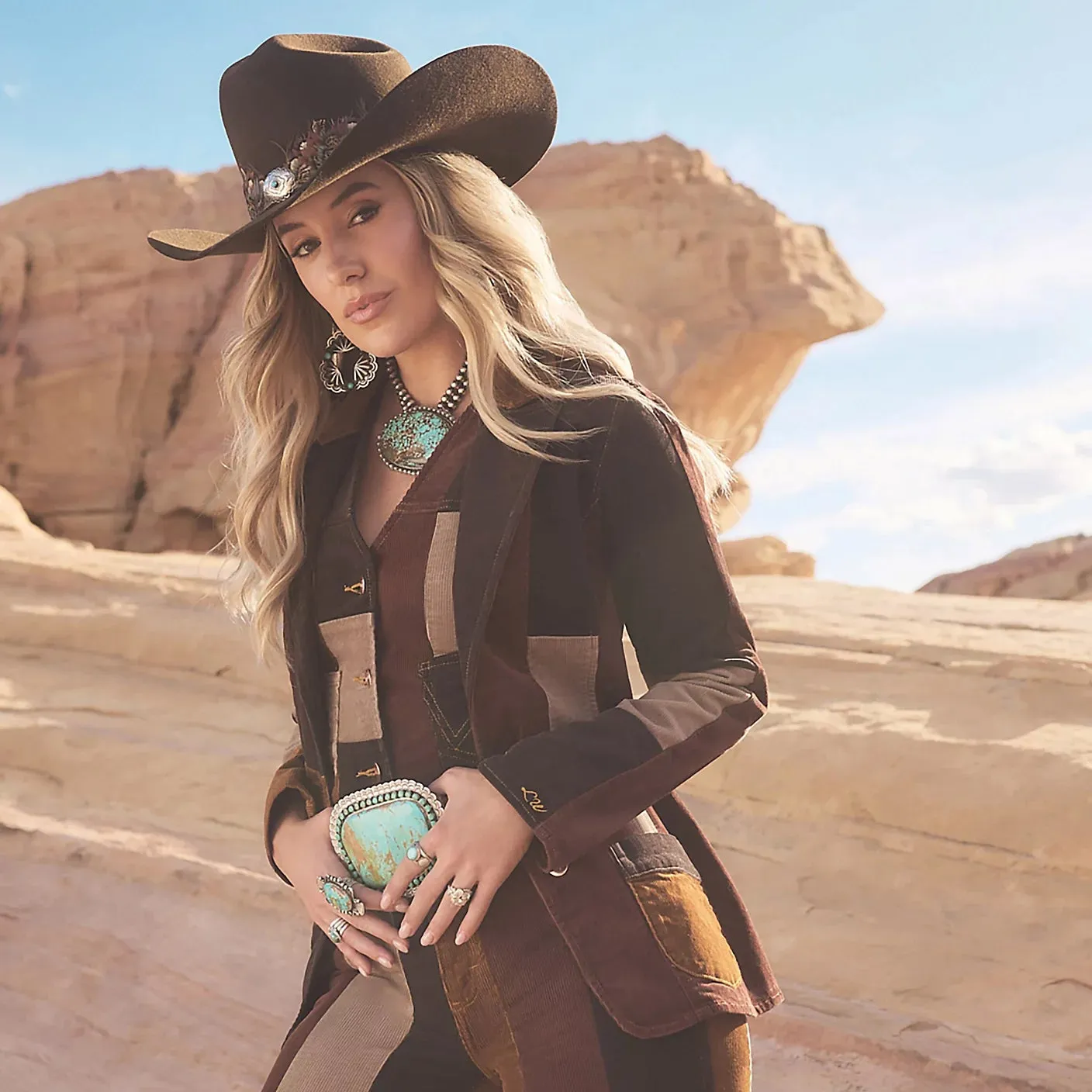 Insulated Lining Abrasion Resistant Fabric Wrangler X Lainey Wilson Patchwork Corduroy Blazer