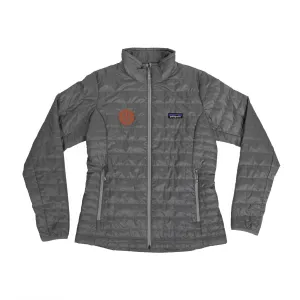 Patagonia Women's Nano Puff Jacket in Feather Grey with Orange Seal Recycled Polyester Blend